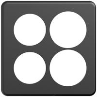 Abdeckplatte STANDARDdue 2×2 schwarz 2×Ø50, 2×Ø58