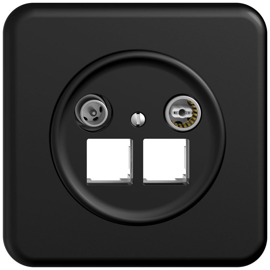 Prise multimédia ENC TV-R STANDARDdue SNAPFIX® EASYNET p.2×RJ45 S-One 4dB no