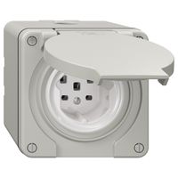 NAP-Steckdose NEVO, 1×T25, IP21, lichtgrau