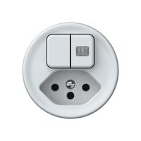 Kombination origin 2×Tasten beleuchtet 2CO+T13 1P 0<1 10A 230V 60×60mm weiss