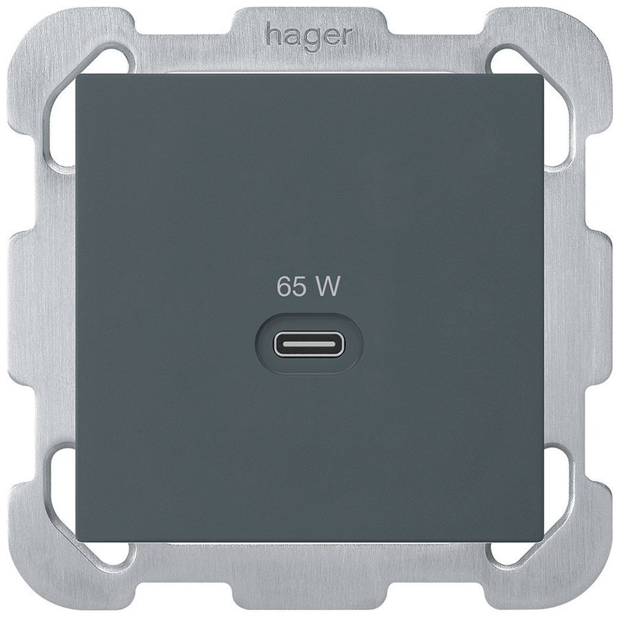 Prise de charge USB ENC Hager kallysto type C 65W 3250mA anthracite