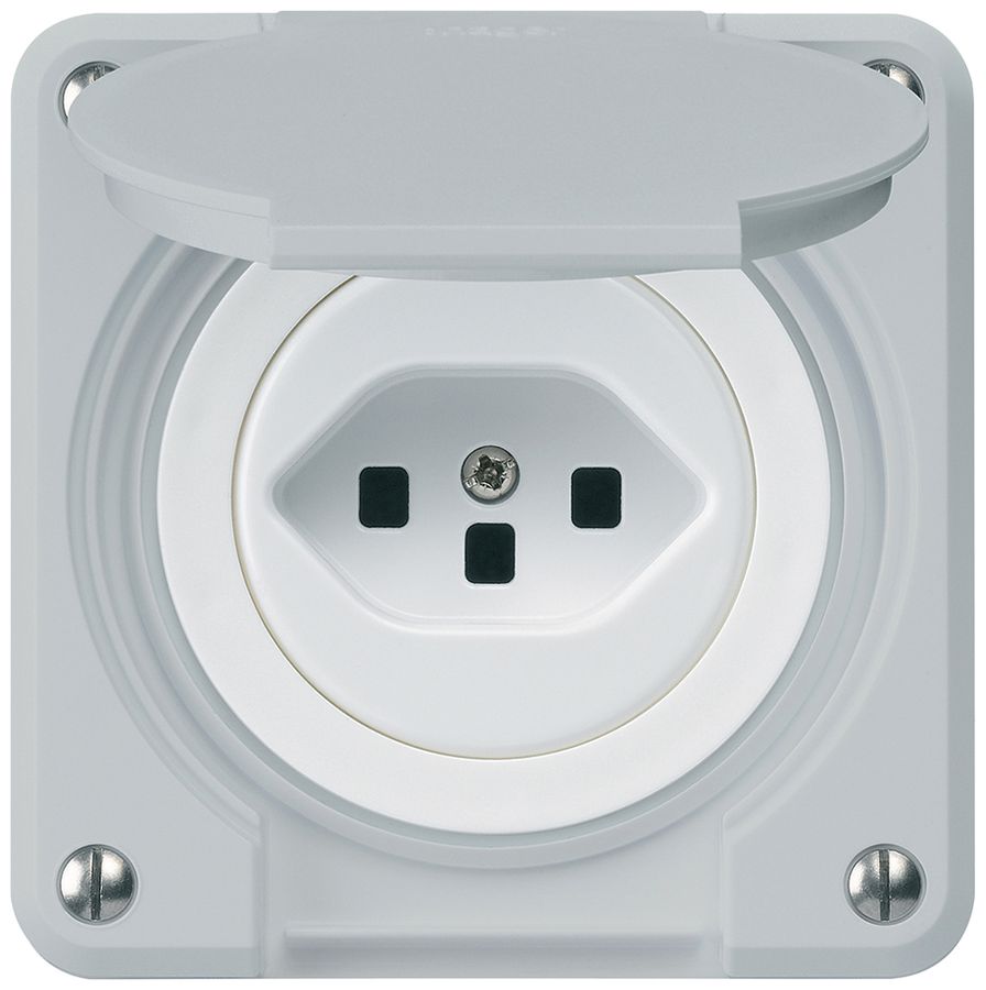 UP-Steckdose robusto C Typ 23 grau mit Steckklemmen