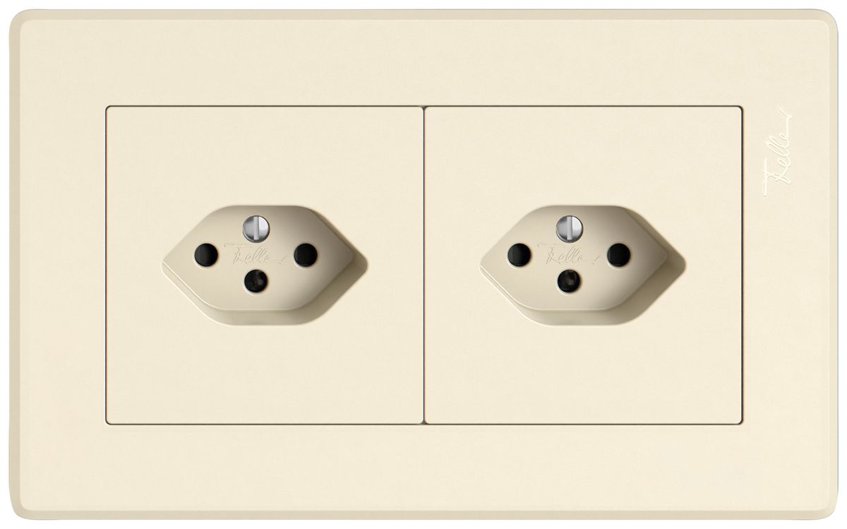 Combinazione INC EDIZIO.liv SNAPFIX® 1×2 96×156mm 1×T13+1×T13 crema