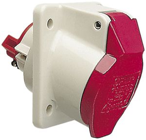 AP-Steckdose CEEtyp 3L 16A 9h Kontakte vernickelt, schräg