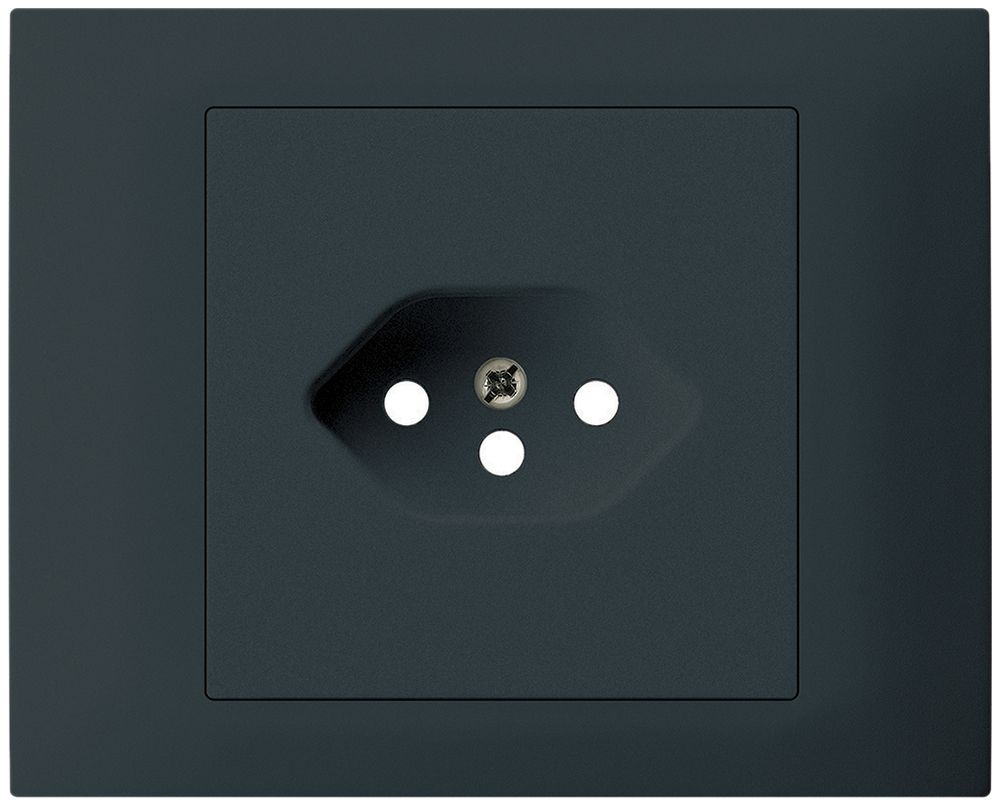 EB-Frontset kallysto f.Einbausteckdose G3 1×T13 Abdeckrahmen schraubbar schwarz
