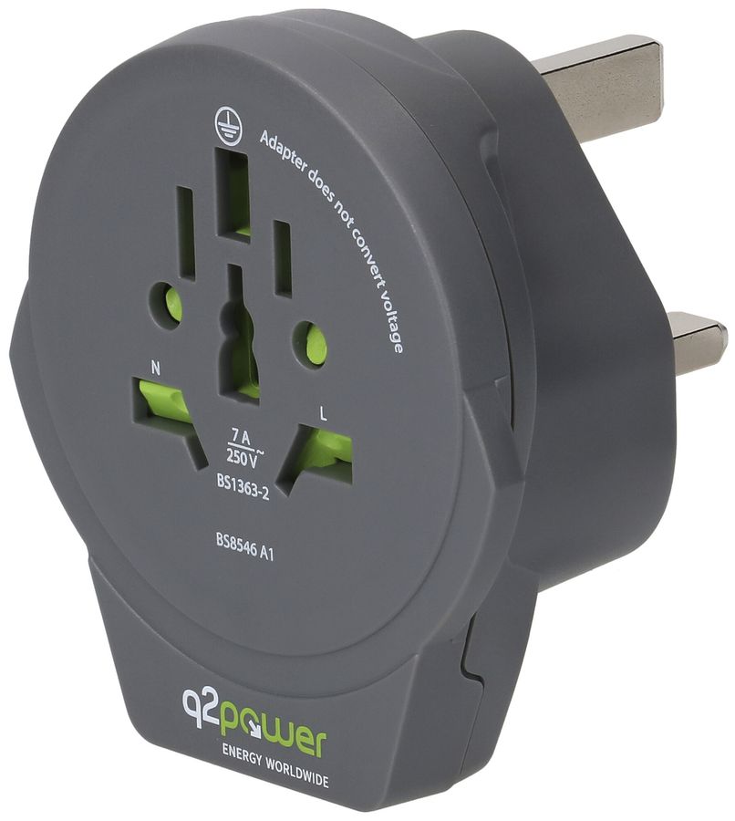Übergangsstecker MH q2power WORLD to UK 1×USB