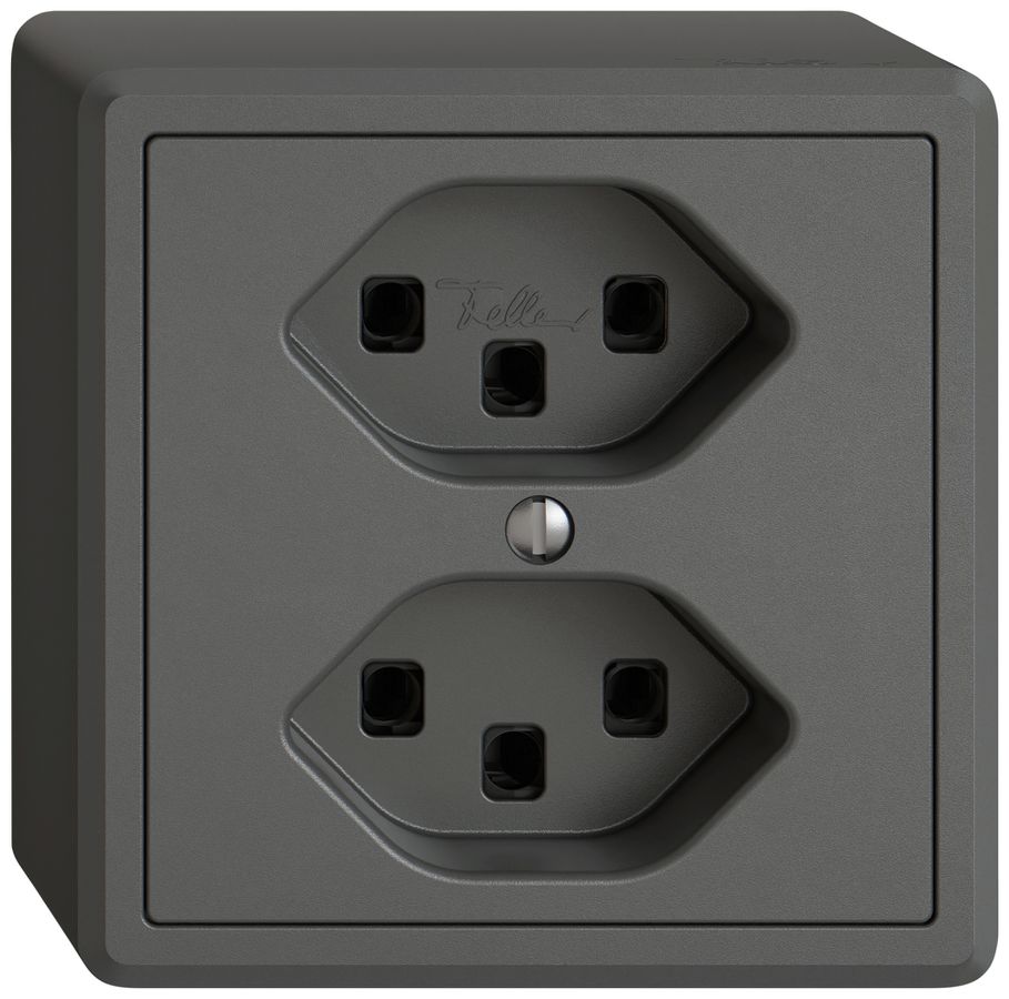 AP-Steckdose EDIZIO.liv SNAPFIX® 2×T23 dgu