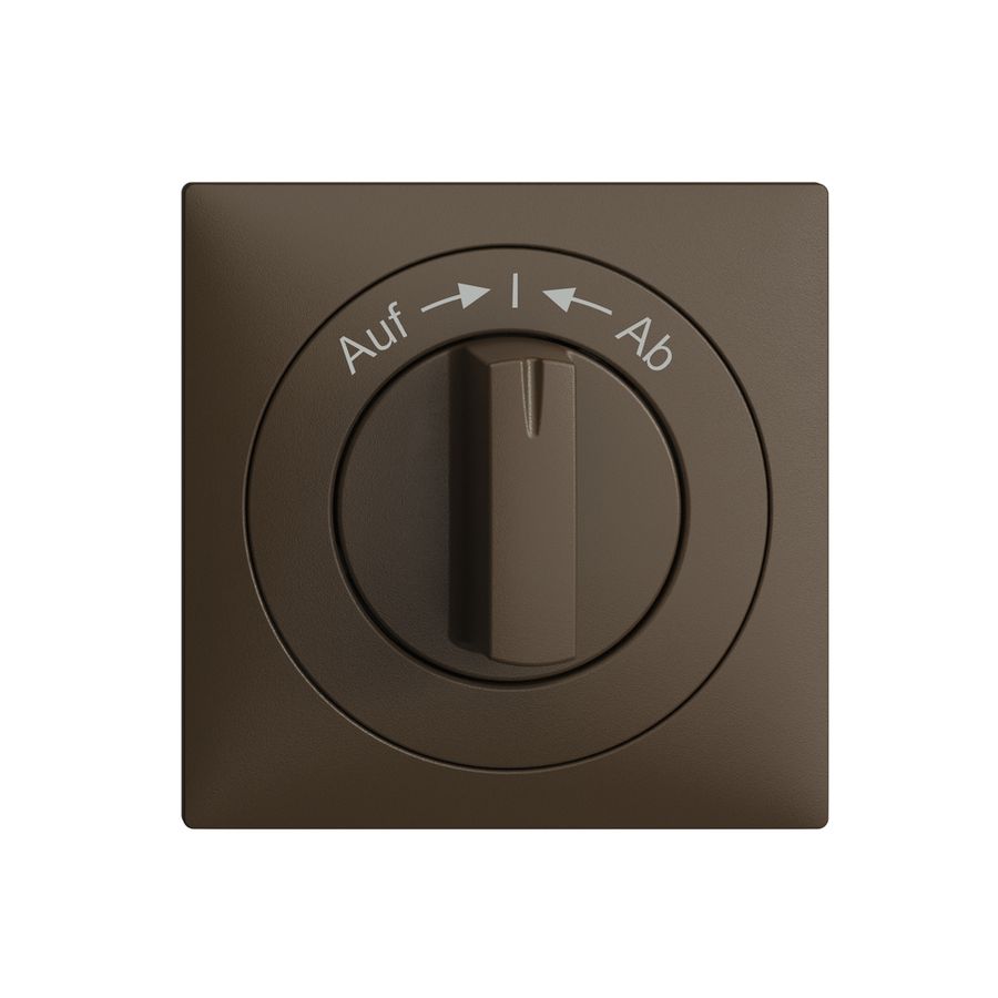 Frontset EDIZIOdue Auf->I<-Ab coffee 60×60mm für Schwenktaster