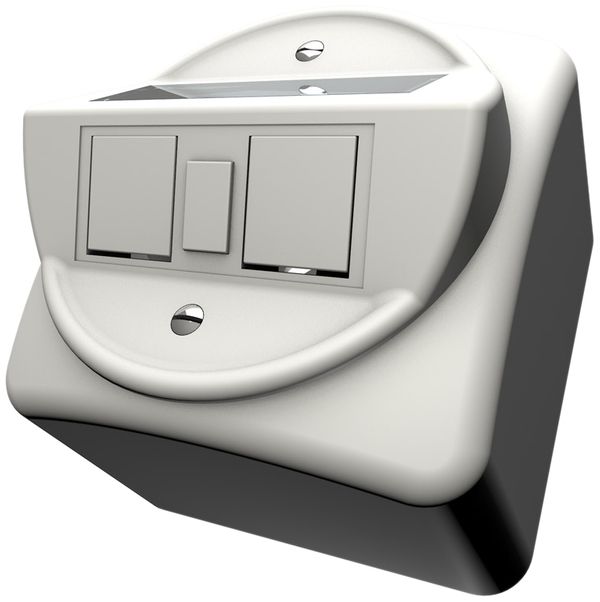 AP-Dose 30° Cecoflex Standard für 2×RJ45 Keystone / 1×CLIK LC