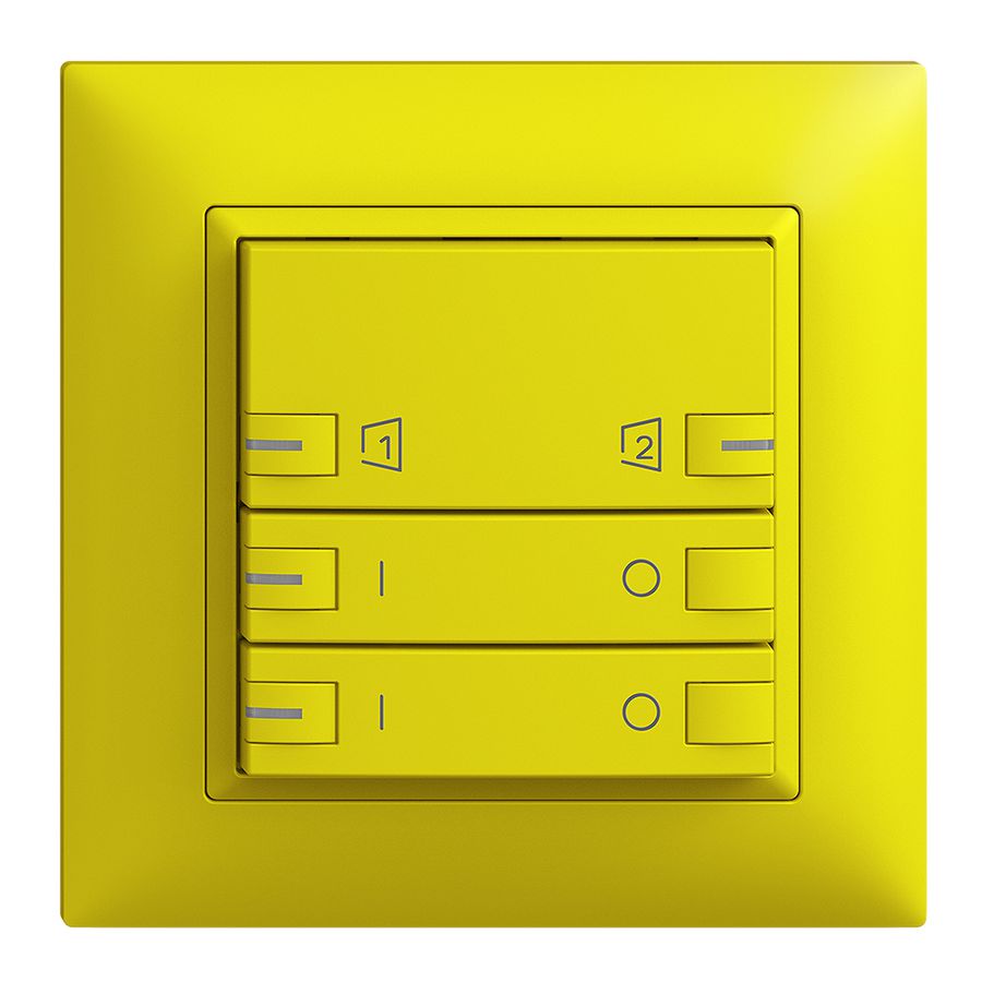 UP-Frontset EDIZIOdue zeptrionAIR ON/OFF 2K S1/S2 mit LED lemon