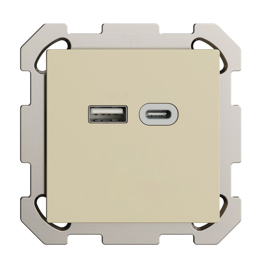 Prise ENC USB 18W type A + type C Feller EDIZIOdue FM 230V 3600mA vanille