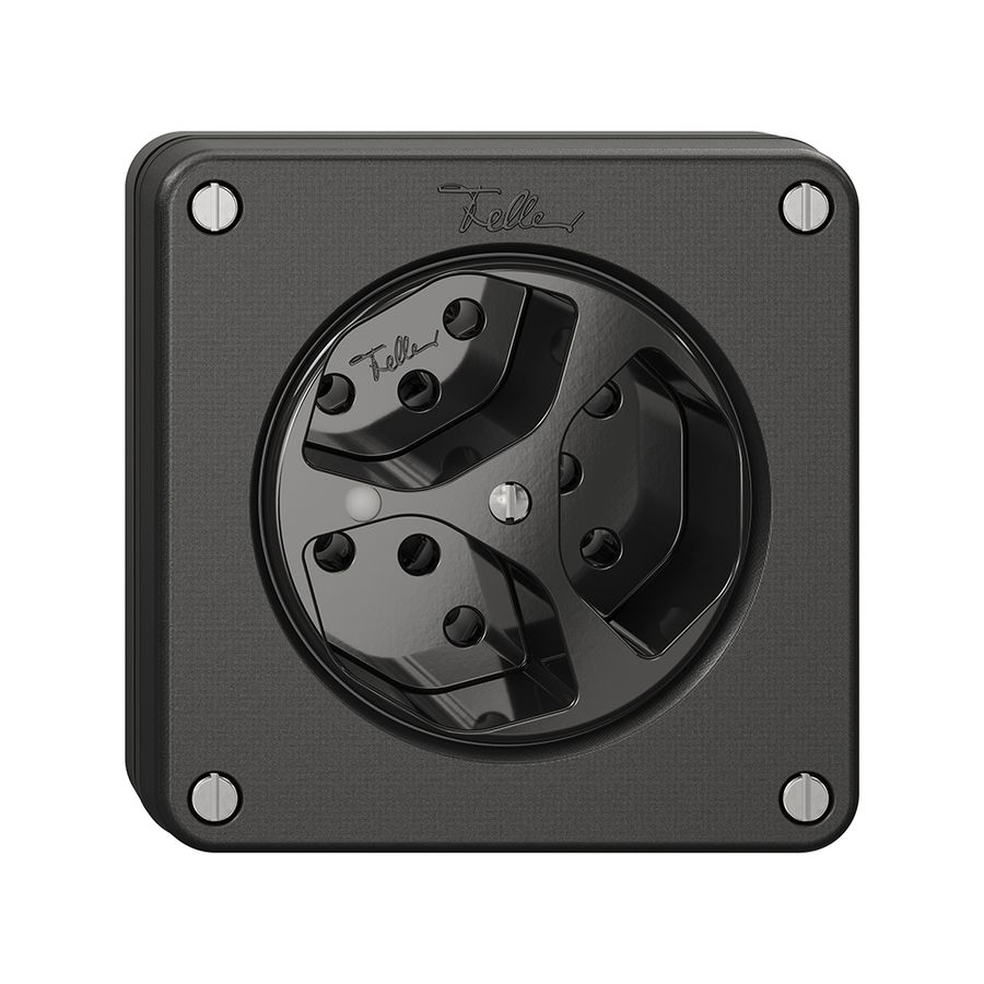 NUPU-Steckdose NEVO, 3×T13, m.LED, schwarz