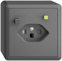 AP-Steckdose EDIZIOdue T23 FI 30mA shutter, dunkelgrau