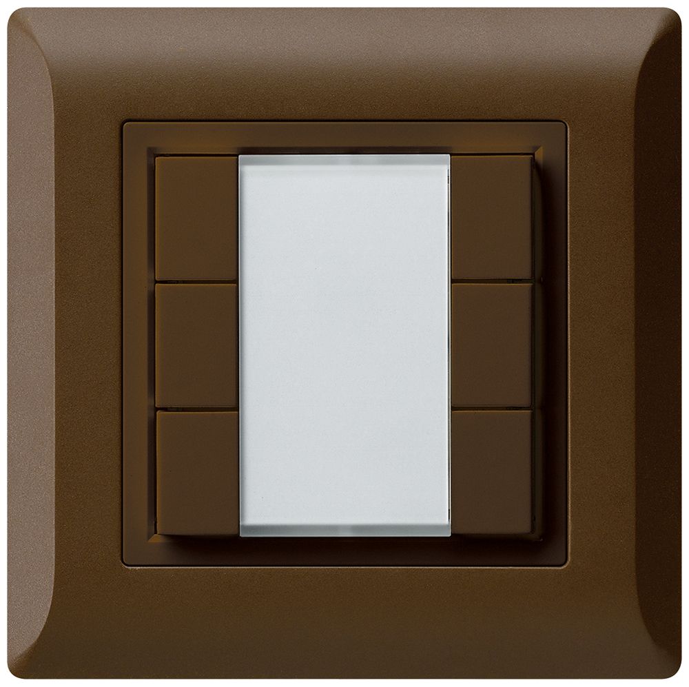 Poussoir multifonction ENC kallysto.line KNX RF 6× brun