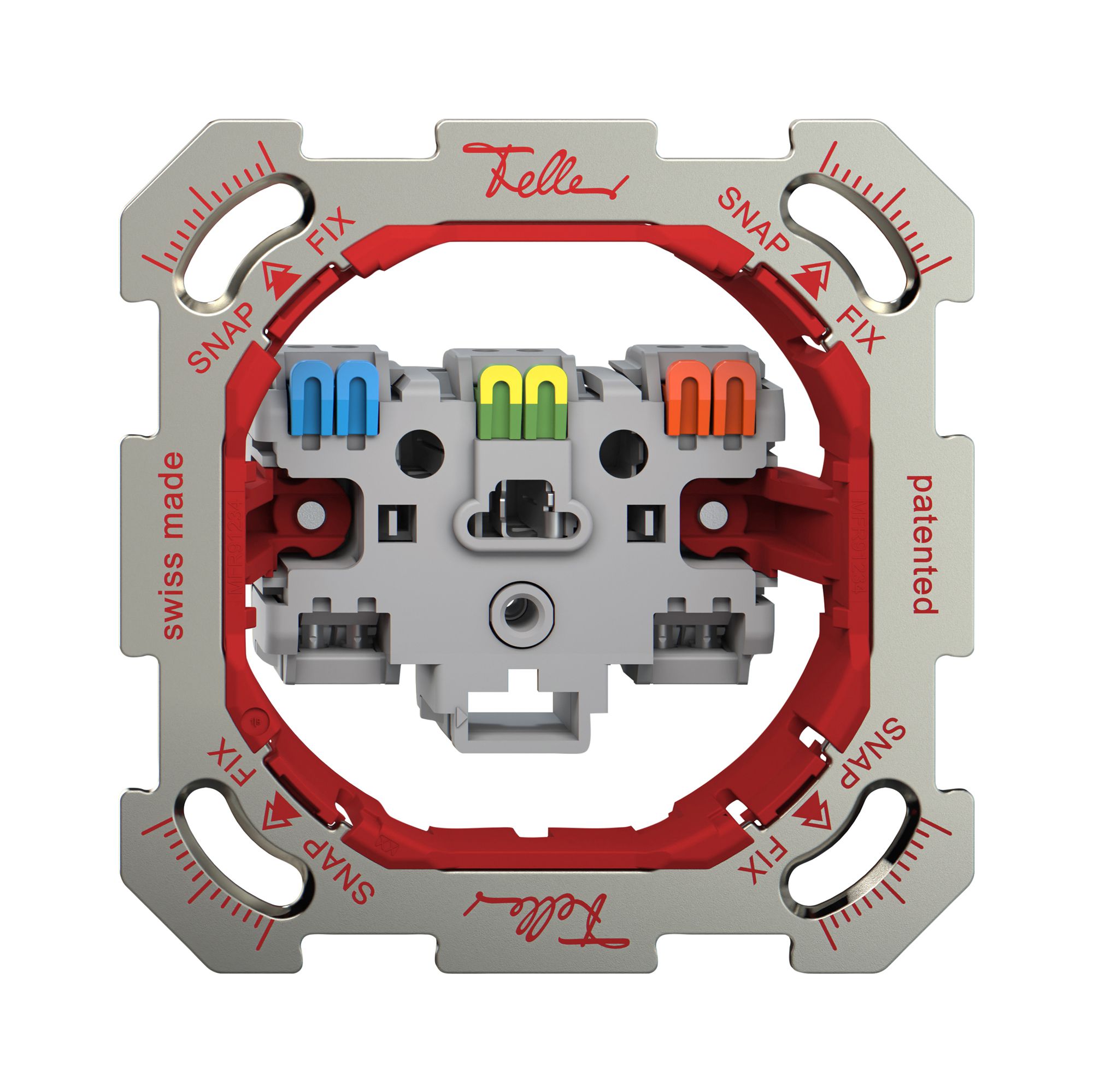 Prise ENC Feller Snapfix® 1×T13 10A 250V 77×77×44mm