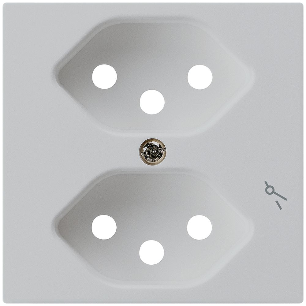 Frontplatte kallysto 2×T13/1 60×60 hellgrau für Steckdose 2×T13/1