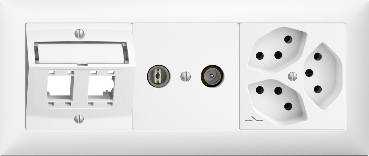 Combinaison ENC Edue 1×3, Kit m. p.2×RJ45+Prise 11dB + 3xT13 1S bc