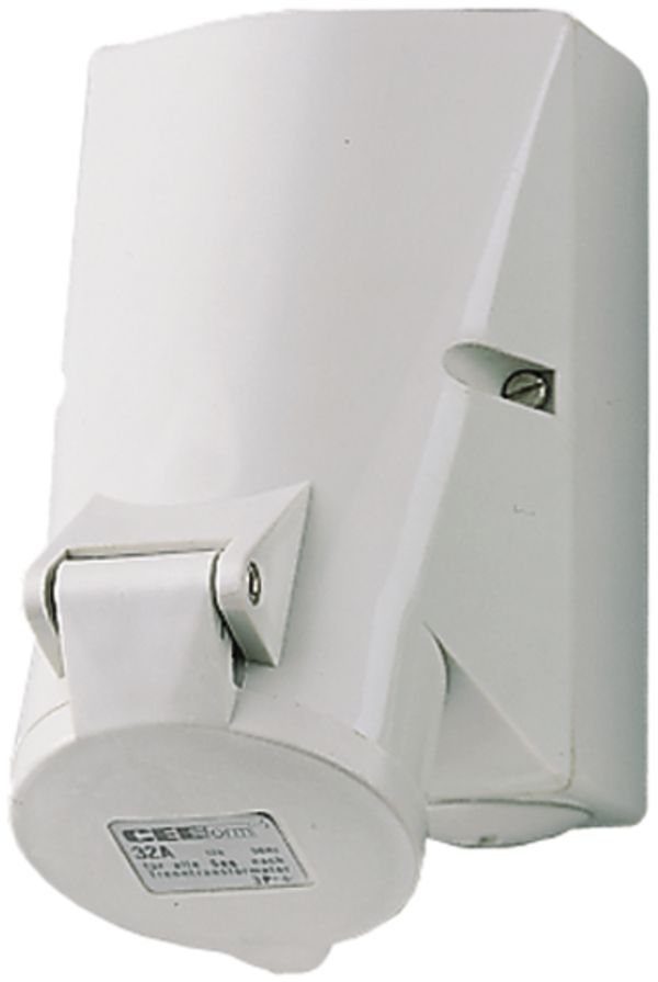 AP-Steckdose IP44 grau 5P 32A 0…50V 1h, 128×84×T138mm