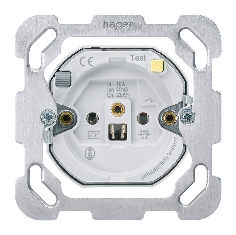 Intérieur pour prise Hager F 10A FI 30mA avec plaque de fixation