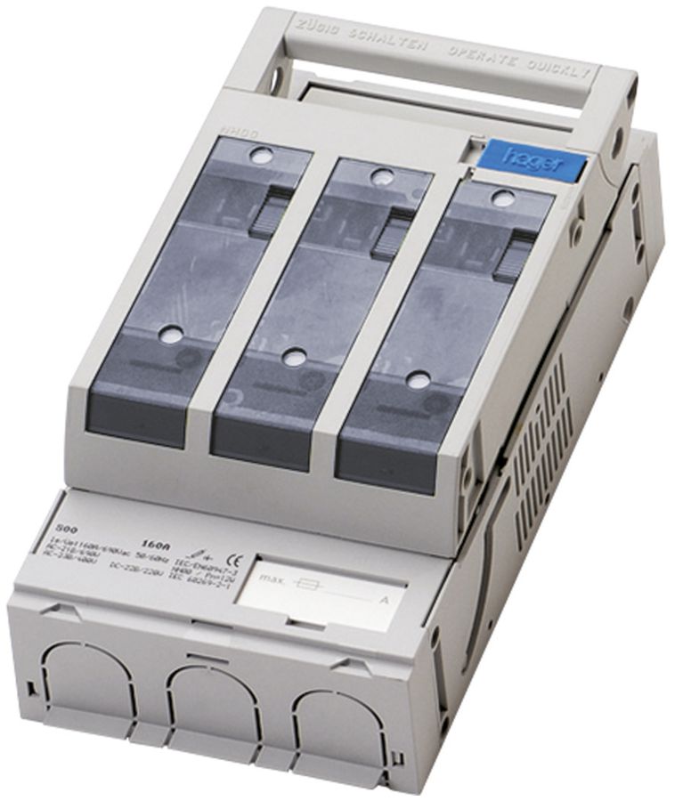 Coupe-circuit HPC weber.silas DIN00 690VAC 160A saillie/profilé cont.fus. vis M8