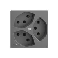 UP-Steckdose EDIZIOdue 3×T13 1×S dunkelgrau
