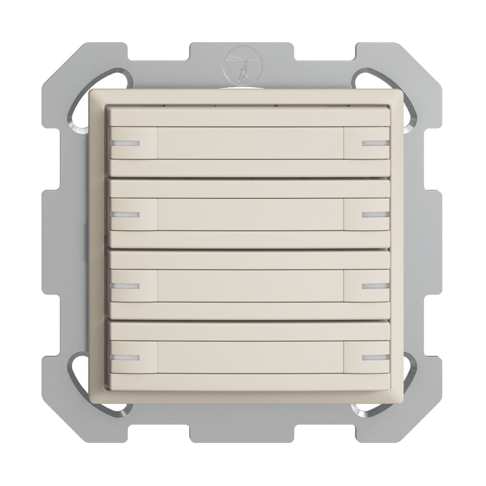 UP-KNX-Taster RGB EDUE, 250mW, m.RGB-LED, m.Papier., 8×Taste, 1×Tastenb., crema