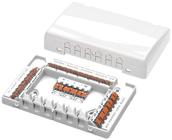 Boîte de dérivation Wago 225×145×46mm blanc, IP20