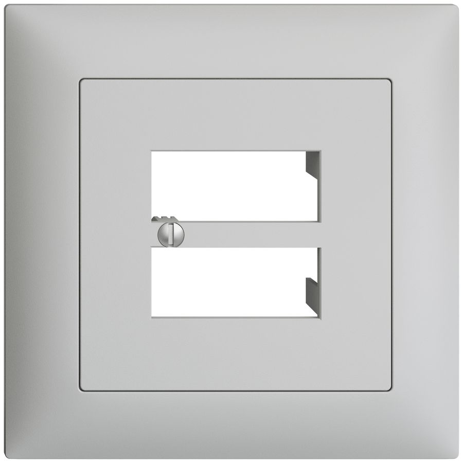 UP-Frontset EDIZIOdue hellgrau 88×88mm 4×RJ45