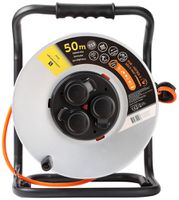 Kabelrolle Schönenberger Stecker:T13 Steckdose:3×T13 50m IP55 Silber