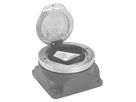 Scatola di suolo con 2 entr.M20 e coperchio, profond.63…73mm