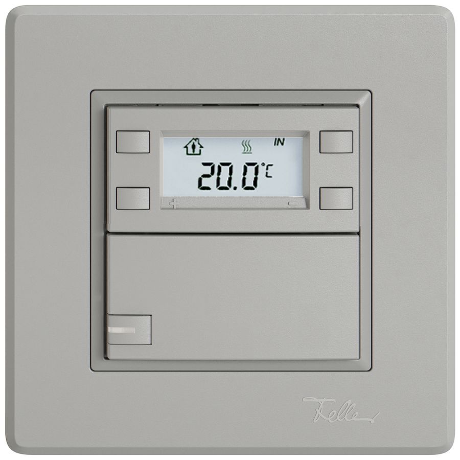 Poussoir RTH ENC EDIZIO.liv SNAPFIX® a.RGB-LED 1×touche comm.1T grc