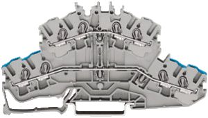 Borne 2 étages WAGO 4L, N/L gris