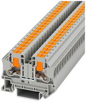 Durchgangs-Reihenklemme PX PTV 6 6mm² 41A 1000V Push-In 2×1 TH35 grau