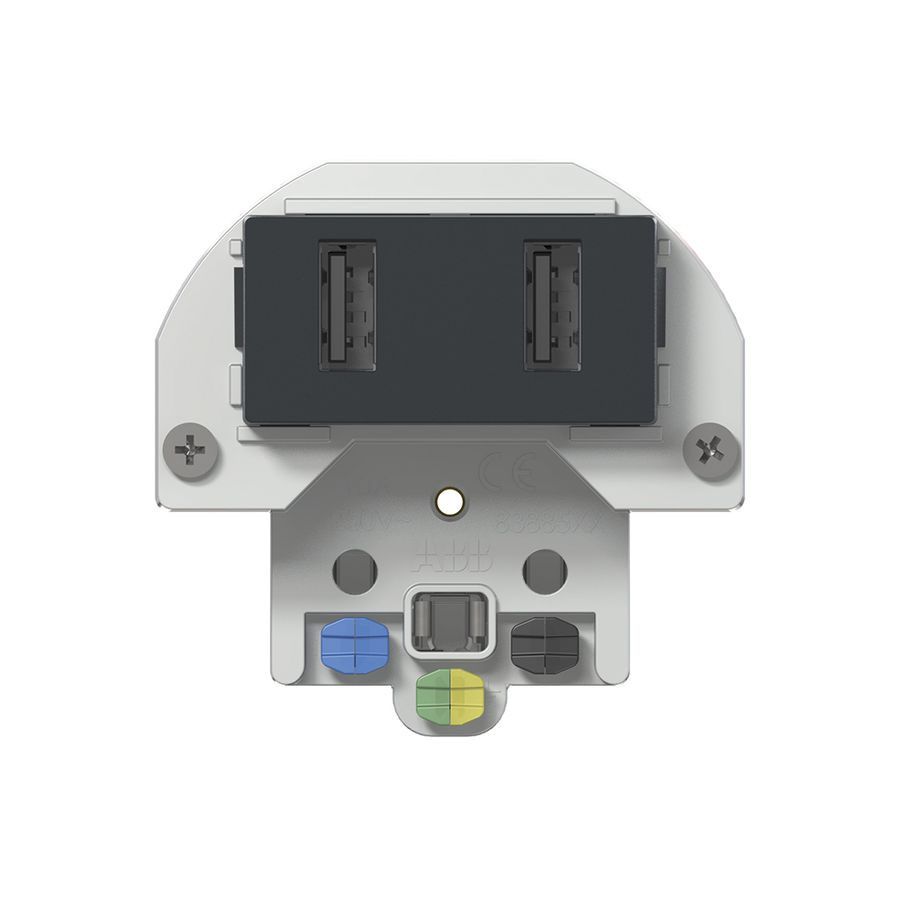 Prise de charge USB+T13 ABB GEE 240V max.2400mA, anthracite