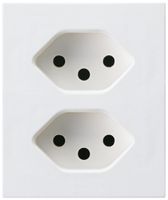 Prise FLF Hager 2×type 13 D blanc