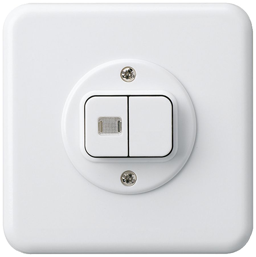 Kit front. ENC basico blanc avec 1 lentille bouton double86×86mm