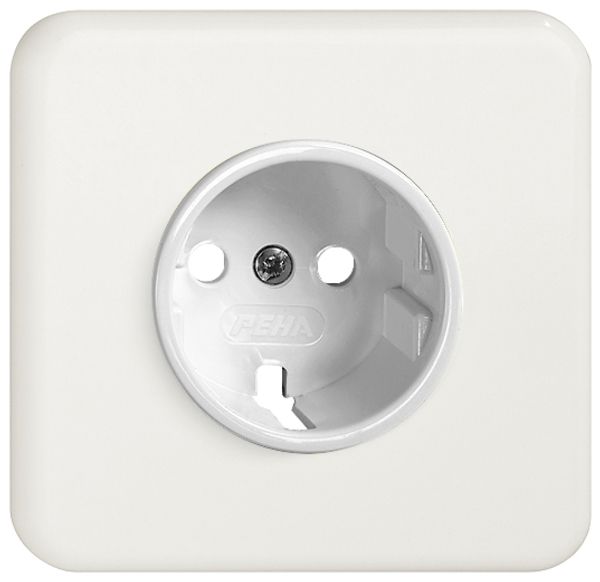 Kit frontale FH per presa Schuko bianco