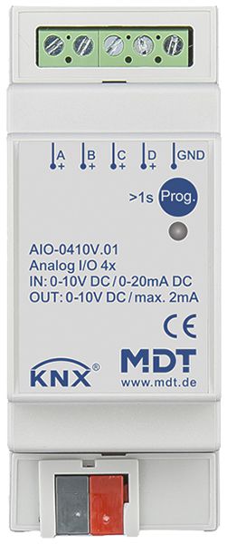 Module entrée/sortie KNX AMD MDT AIO-0410V.01 4-can IN:0-10V 0-20mA OUT:0-10V
