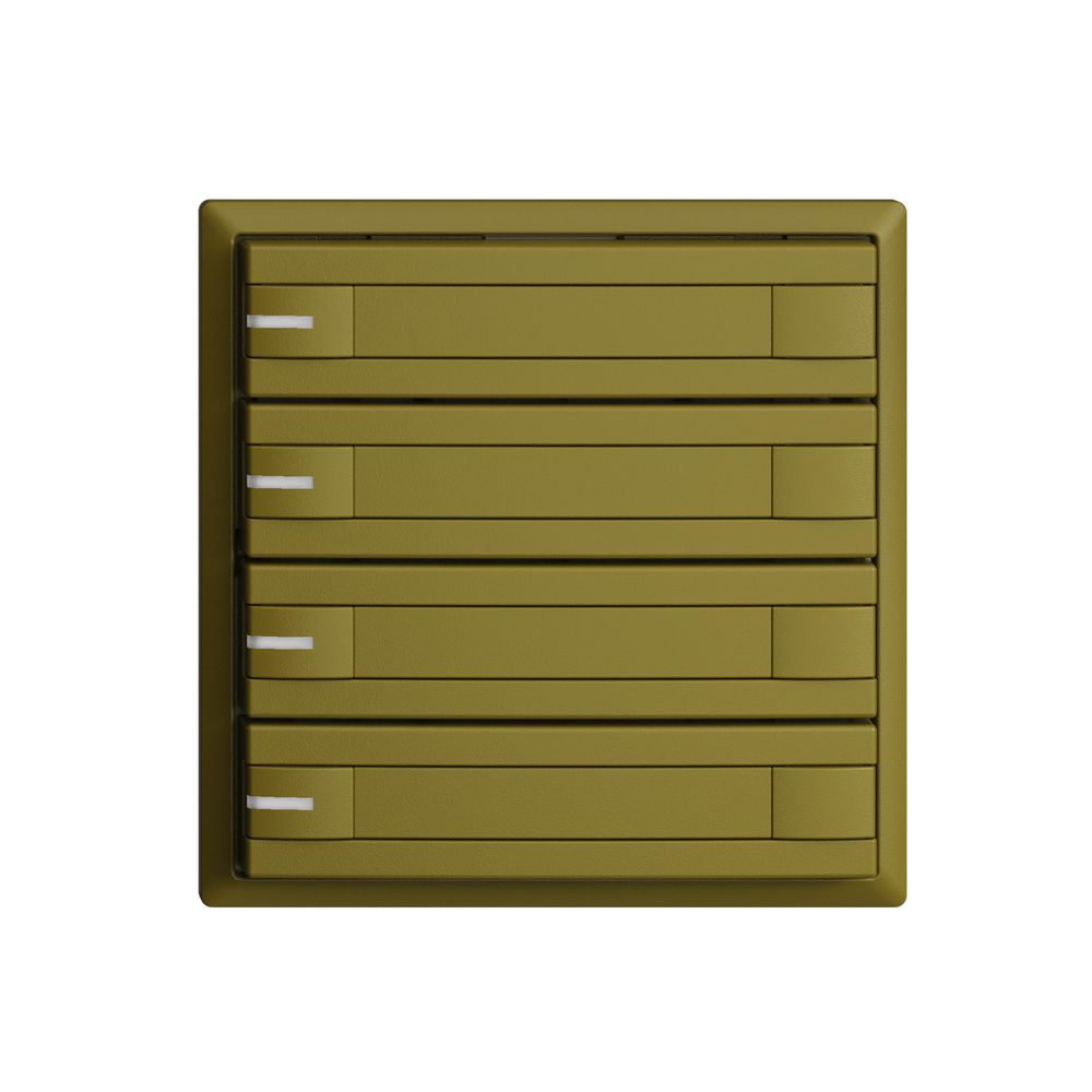 Poussoir ENC KNX 4× EDIZIOdue olive RGB avec LED avec insert papier