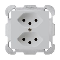 Presa INC kallysto 2×T13 grigio chiaro protezione bambini piastra di fissaggio