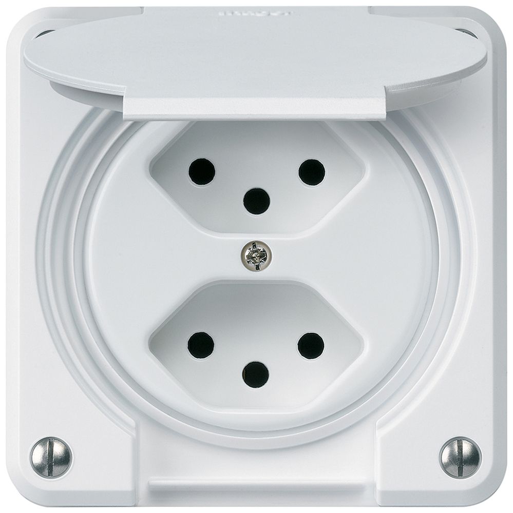 UP-Steckdose robusto 2×Typ 13 weiss