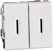 Interrupteur basc.lum.INC MOS blanc 1/3+3/1L avec LED orientation