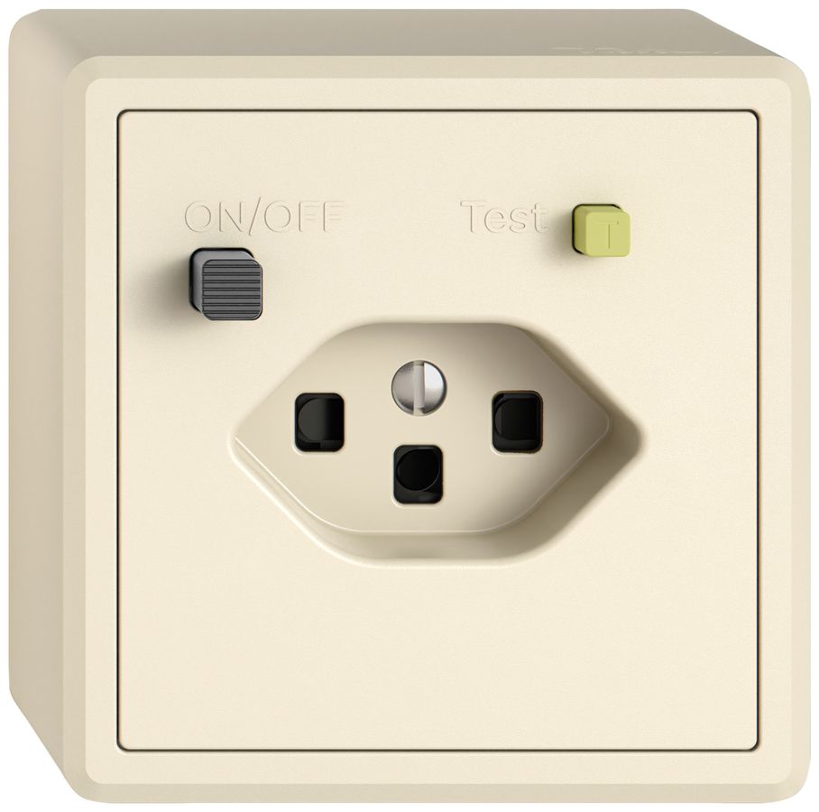 AP-Steckdose FI EDIZIO.liv 1×T23 mit Shutter cr