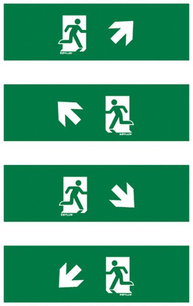 Piktogramm-Satz ESYLUX SLX 24m Pfeil OR/OL/UR/UL 370×130mm