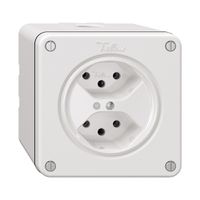 Prise NAPU NEVO, 2×T13, a.LED, blanc