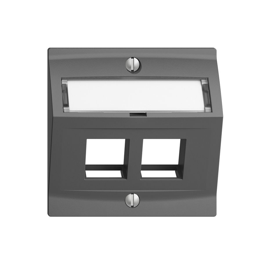 Kit de montage Edue F, avec capot de sortie oblique, pour 2×Keystone, gris foncé