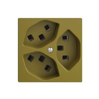 Steckdose EDIZIOdue 3×T23 olive 16A, mit Steckklemmen