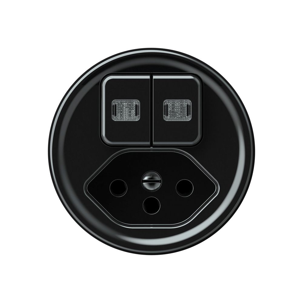 Frontset origin kombination Doppelknopf 2×beleuchtet + T13 Shutter 60×60mm sz