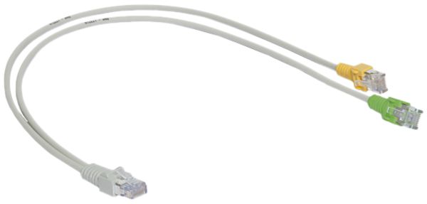 Y-Anschlusskabel Ethernet/Tel. R&M 1×RJ45/2×RJ45 0.5m