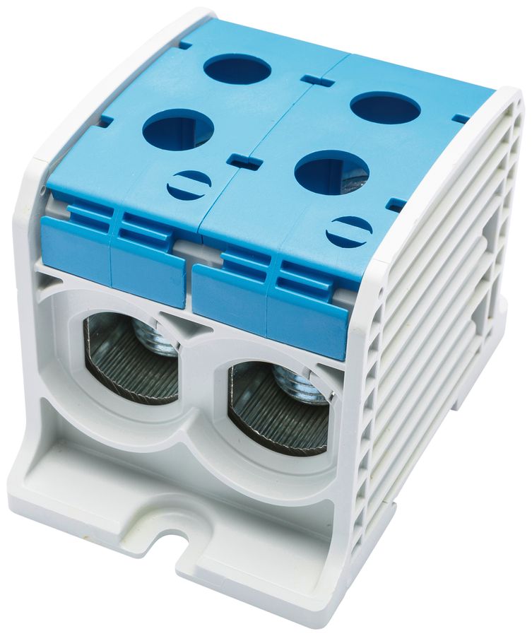 Bloc de distribution Bals RKA 185 1P 353A 2×entrée 2×sortie 10…95mm² bleu